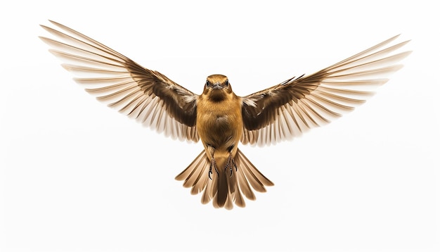 El pájaro volador de la libertad aérea aislado sobre un fondo blanco