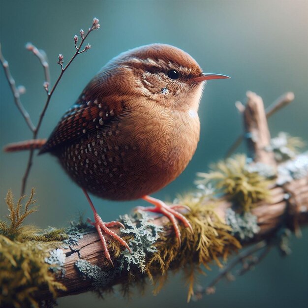 Foto el pájaro está volando y bailando. pájaro pequeño y lindo.