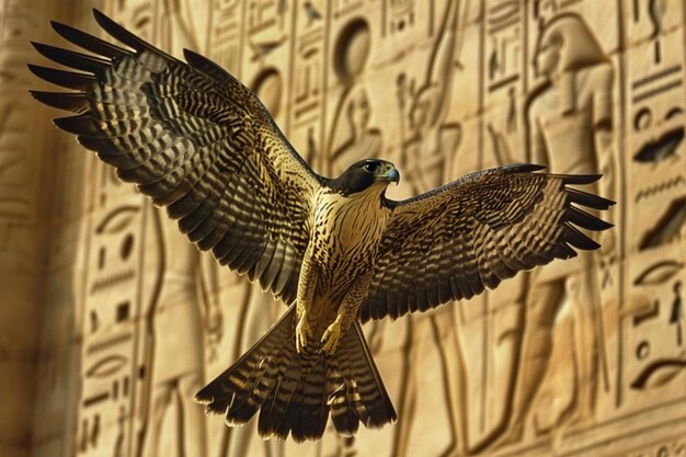 Foto un pájaro está volando frente a un edificio con la letra e en él