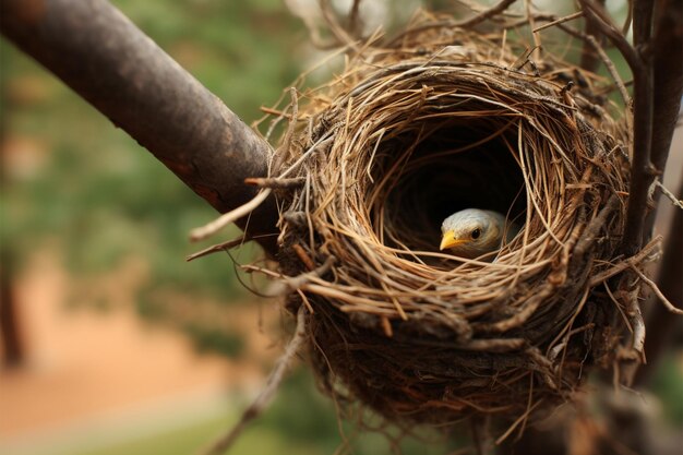 Los pájaros anidan en un árbol