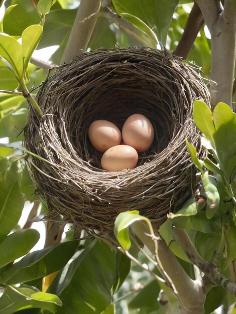 Foto los pájaros anidan en las palmeras