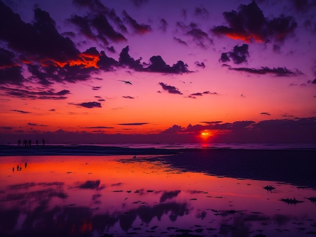 Foto los pájaros del atardecer de keys