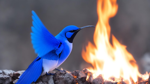 Foto pájaros en el bosque aigenerated