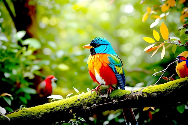 Los pájaros en el bosque A I generado