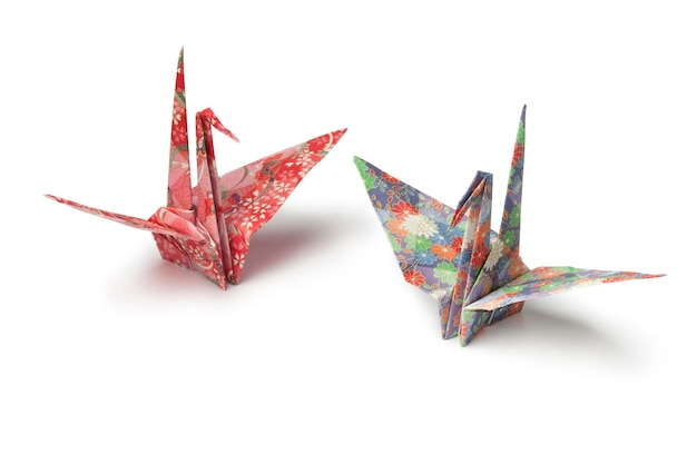 Pájaros de la grulla de papel de origami