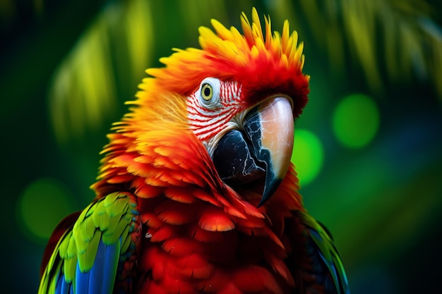 Foto los pájaros guacamayo con colores vibrantes en la naturaleza