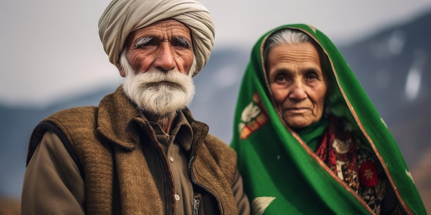 Pakistanische Flaggen bei Straoy-Paar zum pakistanischen Unabhängigkeitstag