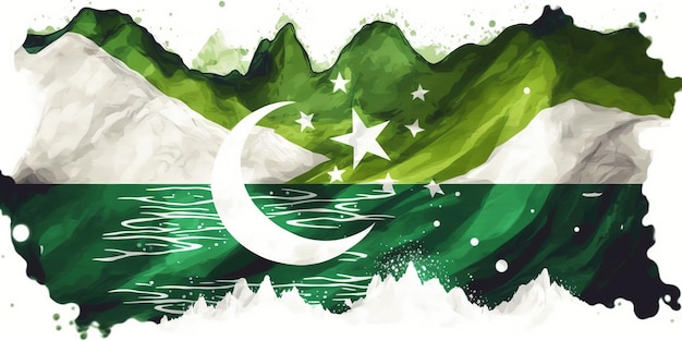 Pakistanischer Unabhängigkeitstag 14. August Soldaten schwenken die pakistanische Stoffflagge von Pakistan