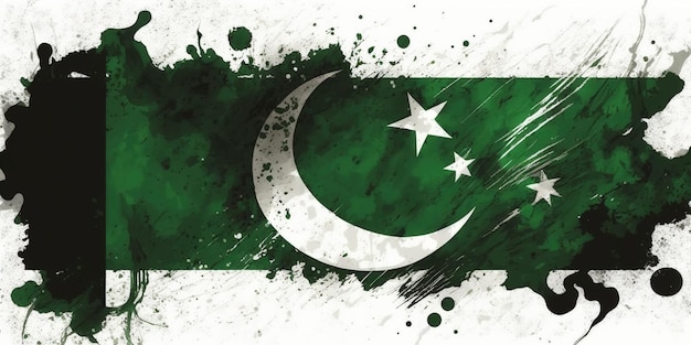 Pakistanischer Unabhängigkeitstag 14. August Soldaten schwenken die pakistanische Stoffflagge von Pakistan