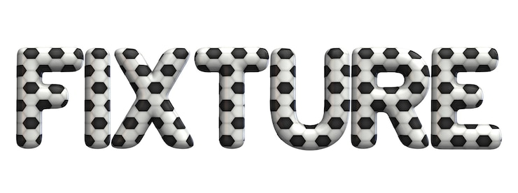 Foto palabra de accesorio hecha de una textura de balón de fútbol representación 3d