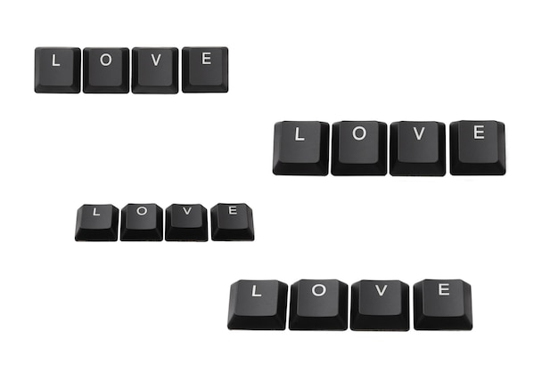 Palabra amor escrita en el teclado