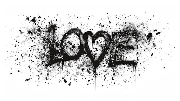 Palabra de amor letra dibujada a mano pintura de color salmón amor donde v es la forma de un corazón y la palabra usted está en el corazón diseño de texto para la pancarta texto de color Salmón sobre fondo blanco