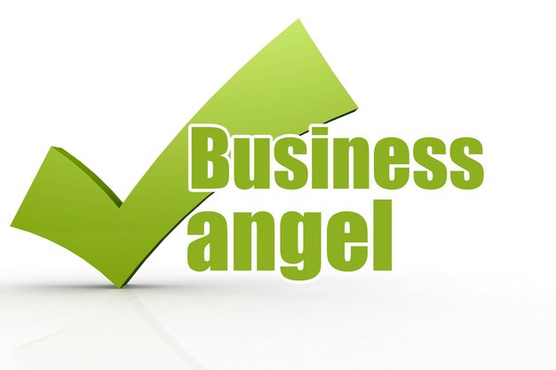 Palabra de ángel de negocios con marca de verificación verde