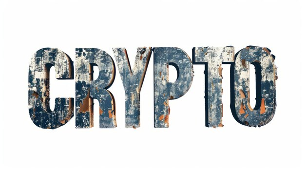 La palabra Crypto creada en la tipografía antigua