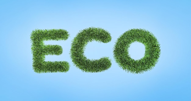 Palabra ECO aislado en el tema de la ecología y el ecosistema de fondo