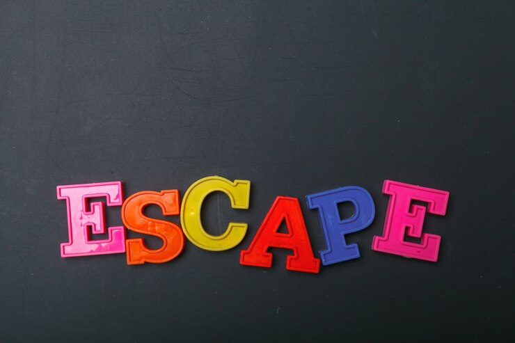Foto la palabra escape