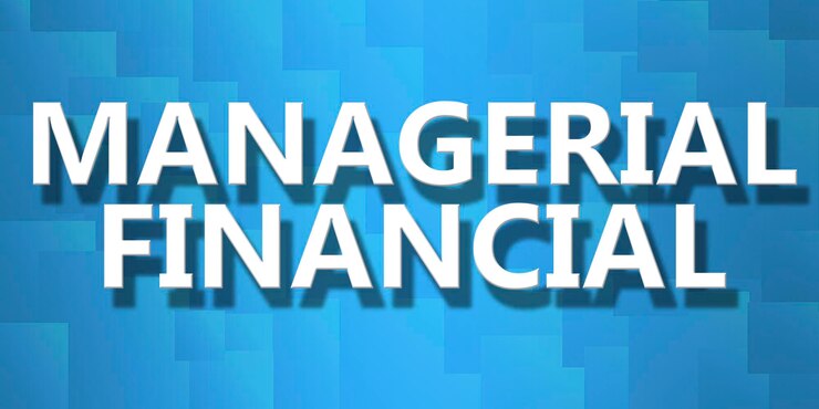 Foto palabra de finanzas gerenciales sobre fondo pixelado