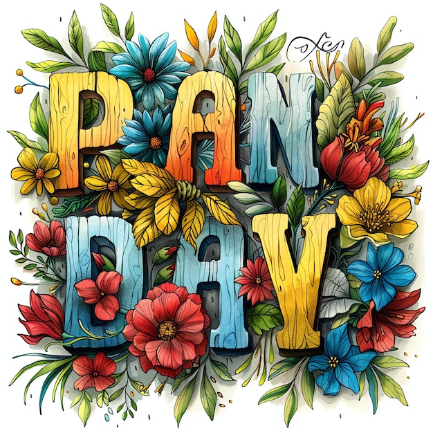 Foto la palabra pancasila día decorado y adornado por globo arco letras ilustración