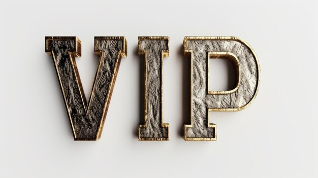 Foto la palabra vip creada en la tipografía serif