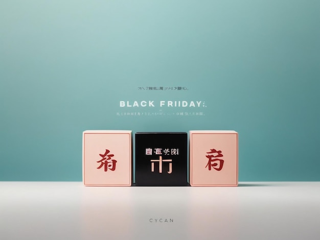 Palabras cian Black Friday al estilo de un letrero muy simple 7