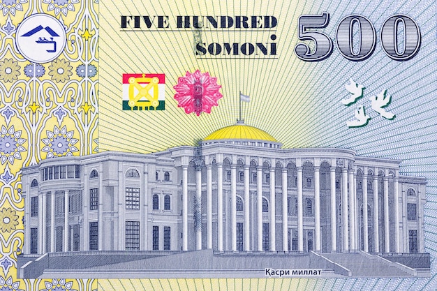 Palácio das Nações em Dushanbe do dinheiro do Tajiquistão