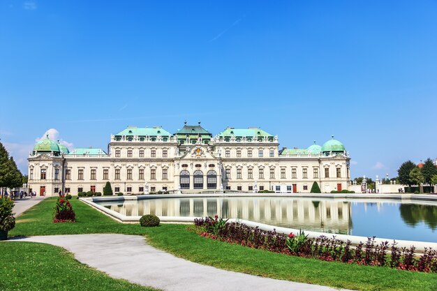 Palácio de Belvedere, Viena na Áustria, vista de verão