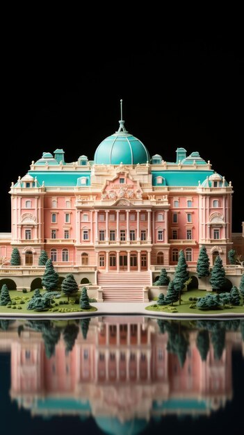 Palácio de Schonbrunn, Viena, Áustria, com nave 3D e fundo isolado