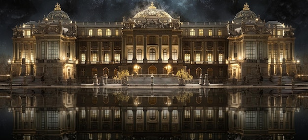 Palácio de Versalhes à noite gerado pela IA
