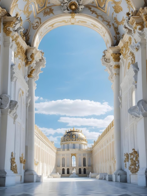 Palácio de Versalhes branco e azul