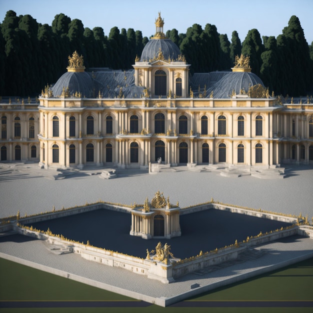 Palácio de Versalhes renderizado em 3D