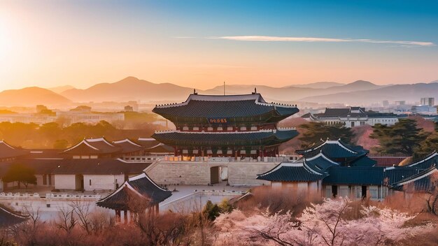 El palacio de Gyeongbokgung en Corea del Sur