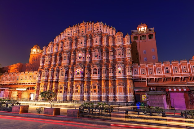 Palácio Hawa Mahal em Jaipur, a famosa atração da Índia.