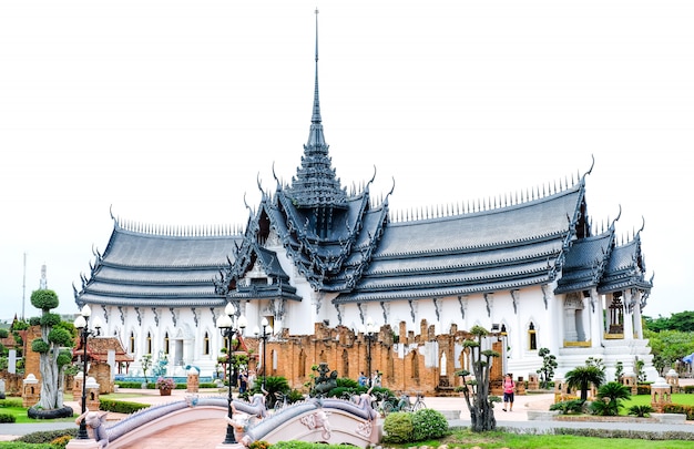 Palacio Sanphet Prasat. Phra Si Sanphet Royal Palace en la ciudad antigua de Samut Prakan en Tailandia.