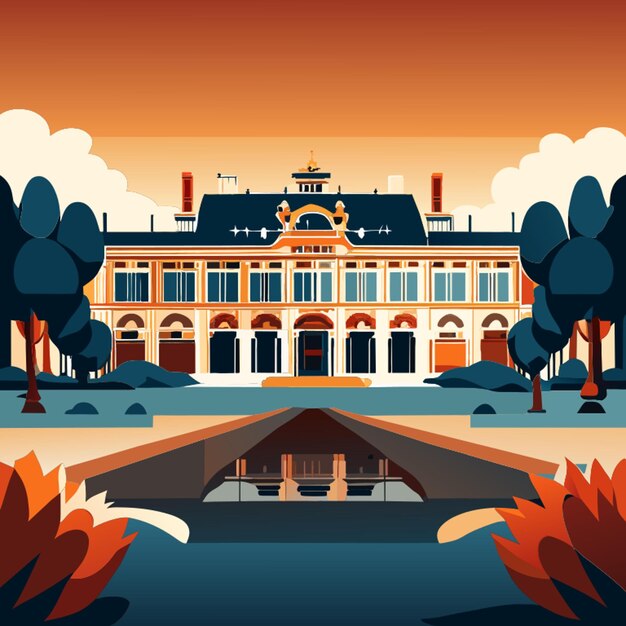 Foto el palacio de versalles ilustración vectorial