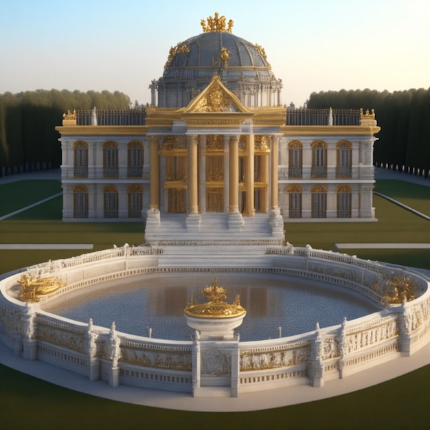 Palacio de Versalles renderizado en 3d