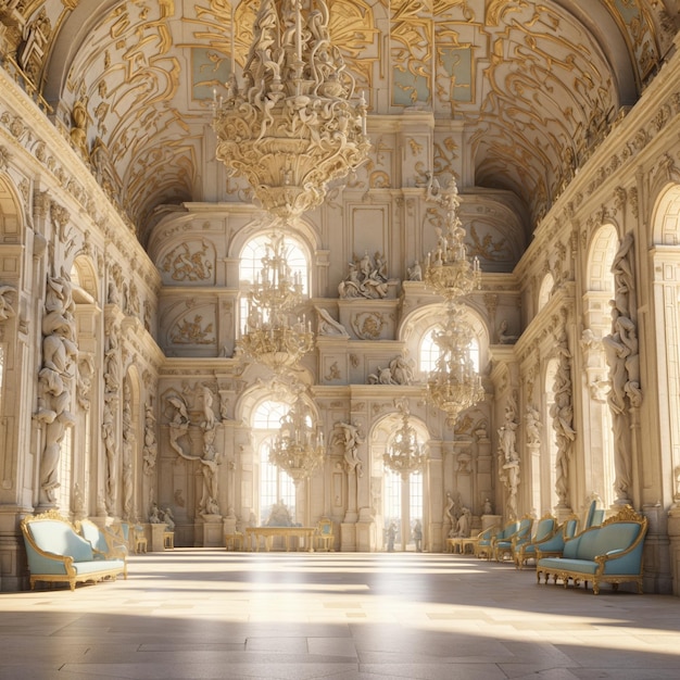 Palacio de Versalles renderizado en 3d