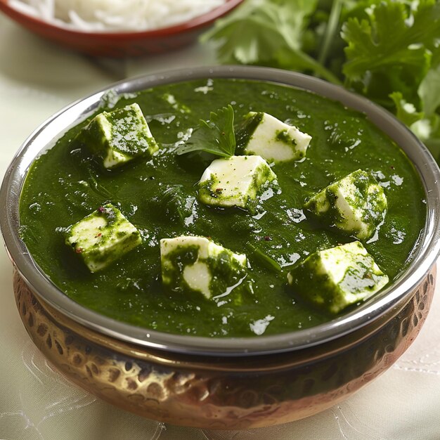 Foto palak paneer nutritivo palak paneer un popular plato del norte de la india hecho con paneer