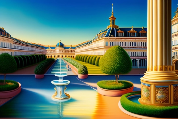 Palast von Versailles Hintergrund Ai Generate