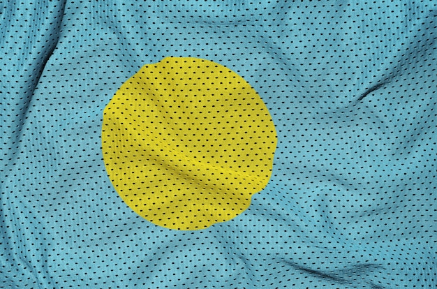 Palau-Flagge auf einem Sportswear-Netzgewebe aus Polyester-Nylon