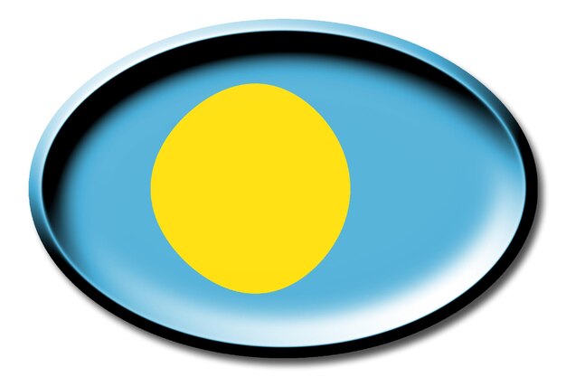 Palau ronda bandera del país sobre fondo blanco.