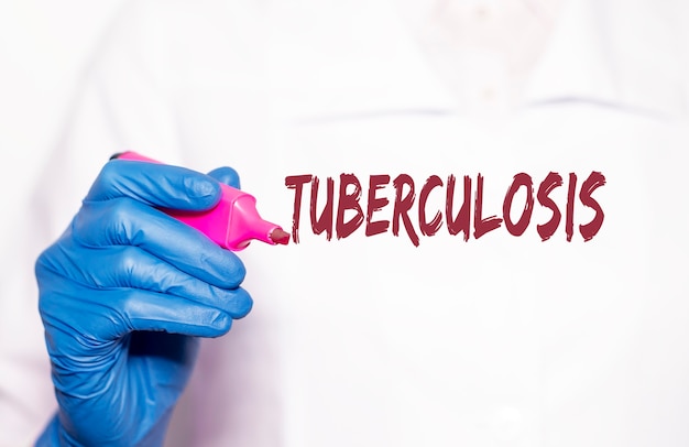 Palavra de tuberculose, inscrição. Infecção ou vírus por Tb.