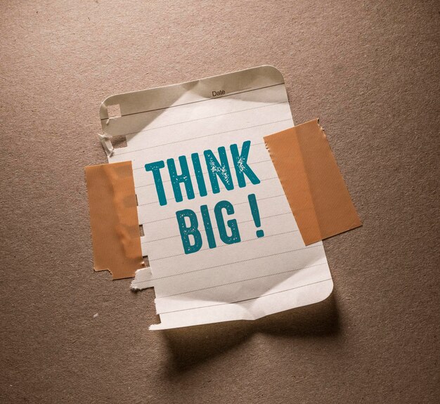 Palavras com a ideia Think Big Business Concept