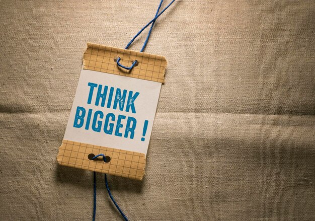 Palavras com a ideia Think Big Business Concept