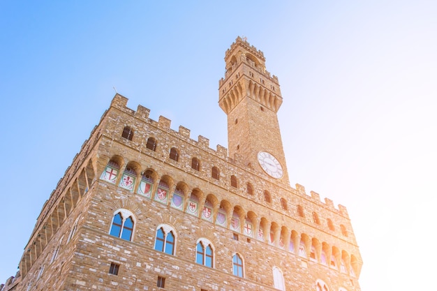 Palazzo Vecchio na Piazza della Signoria em Florença Toscana Itália