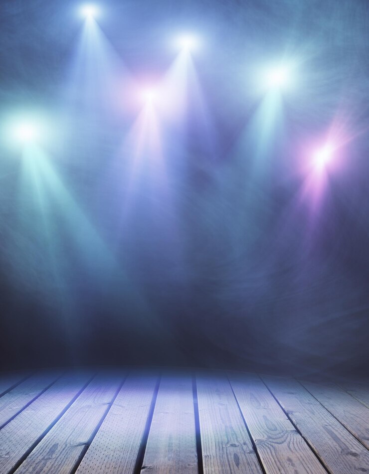 Foto palco com fumaça azul