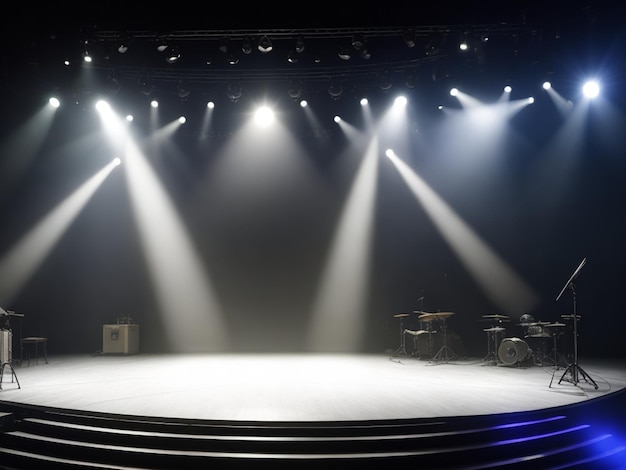 Foto palco com holofotes iluminados