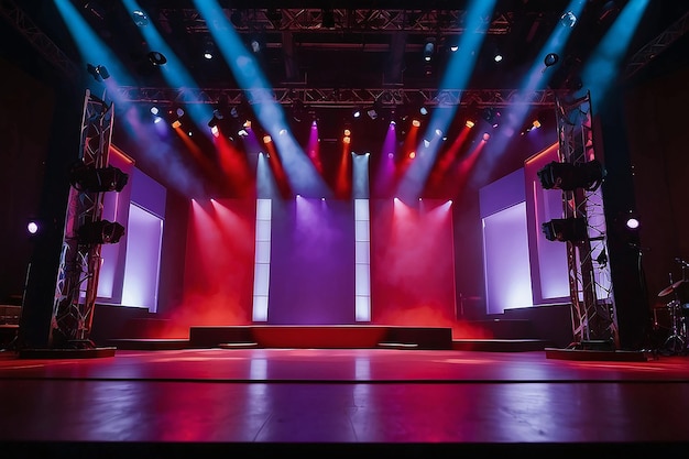 palco de concerto luzes roxas e roxas em um estúdio