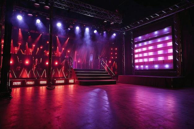 palco de concerto luzes roxas e roxas em um estúdio