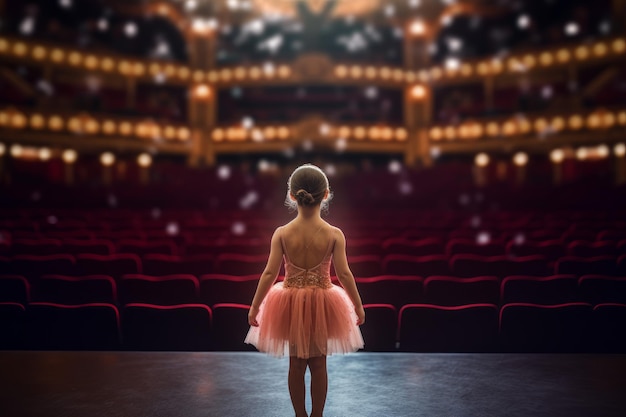 Palco de teatro de menina pequena bailarina Gerar Ai