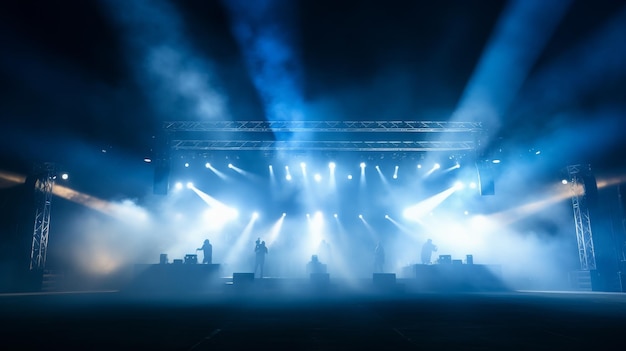 Palco iluminado com luzes